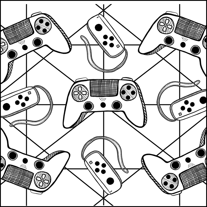 Video Games Coloring Page